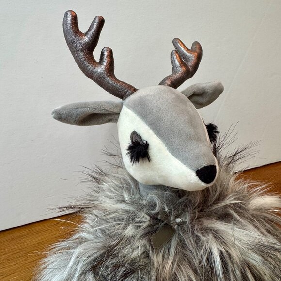 JELLYCAT London Liza Reindeer Plush 20" Gray Soft Toy Stuffed Animal Retired - Picture 3 of 8